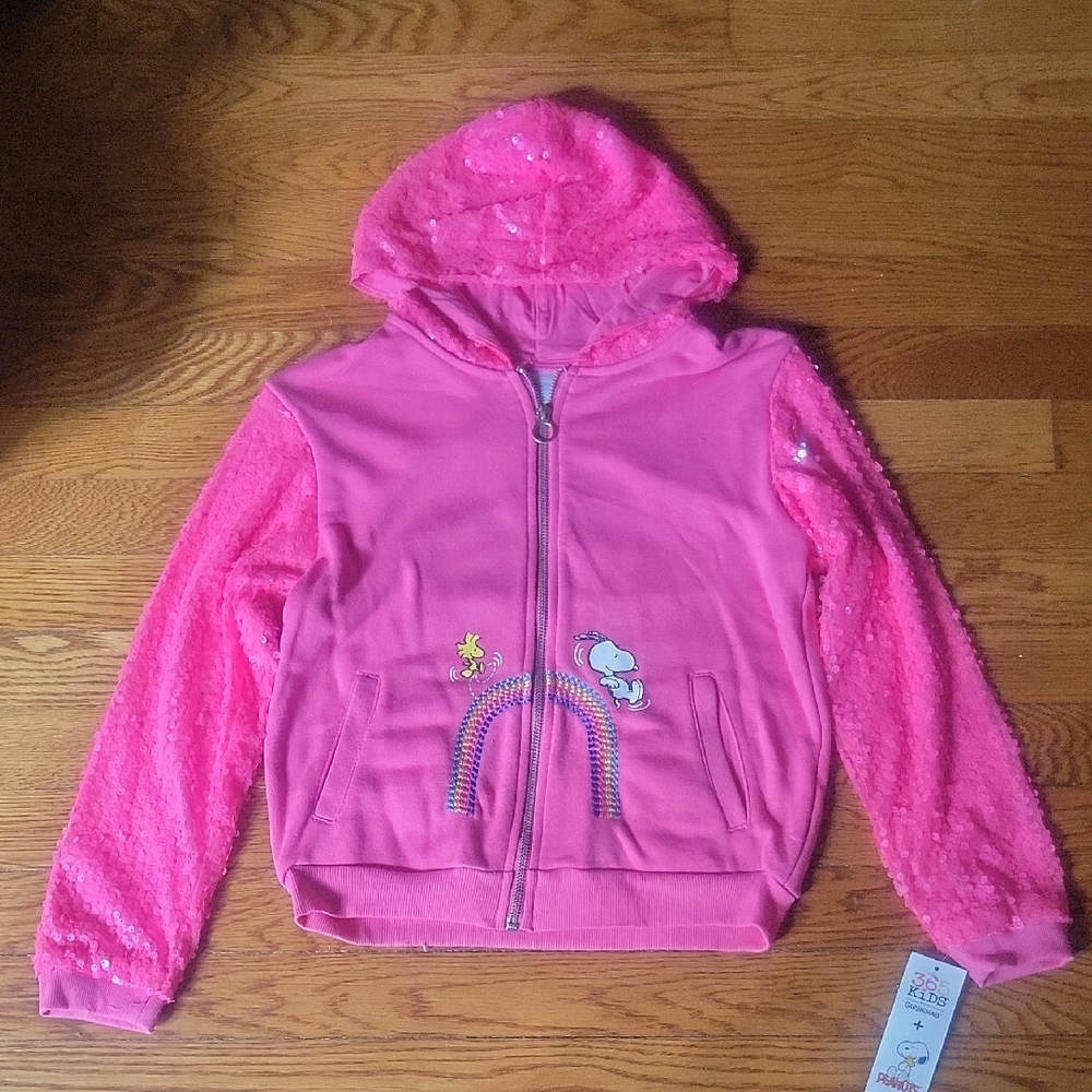 Pink Kids Hoodie with Cartoon Design